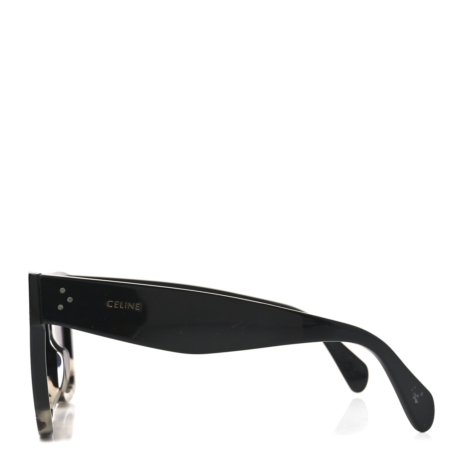 Celine Acetate Polarized Cat Eye Sunglasses CL4004IN Havana Black 3 of 7