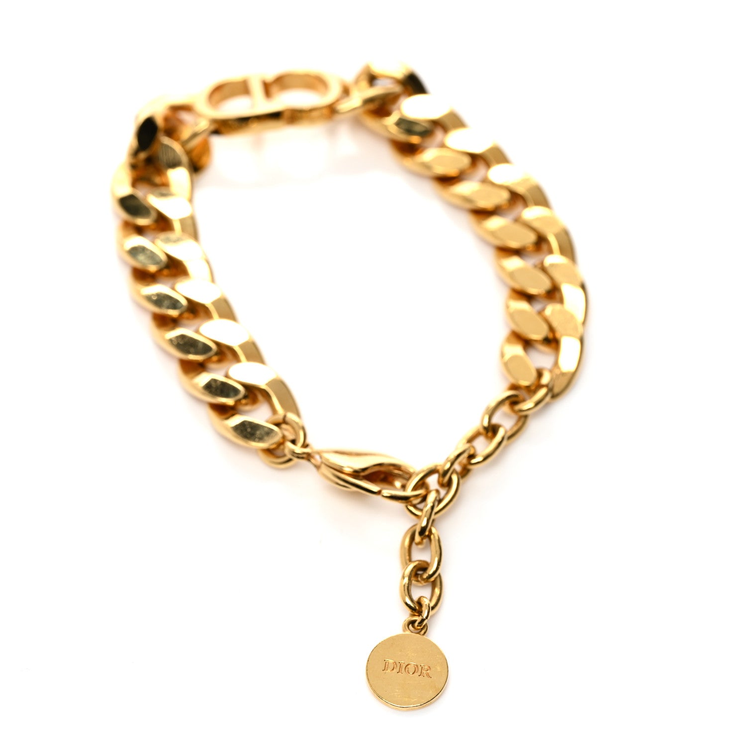 未使用級　Christian Dior　bracelet gold logo s-l400.jpg