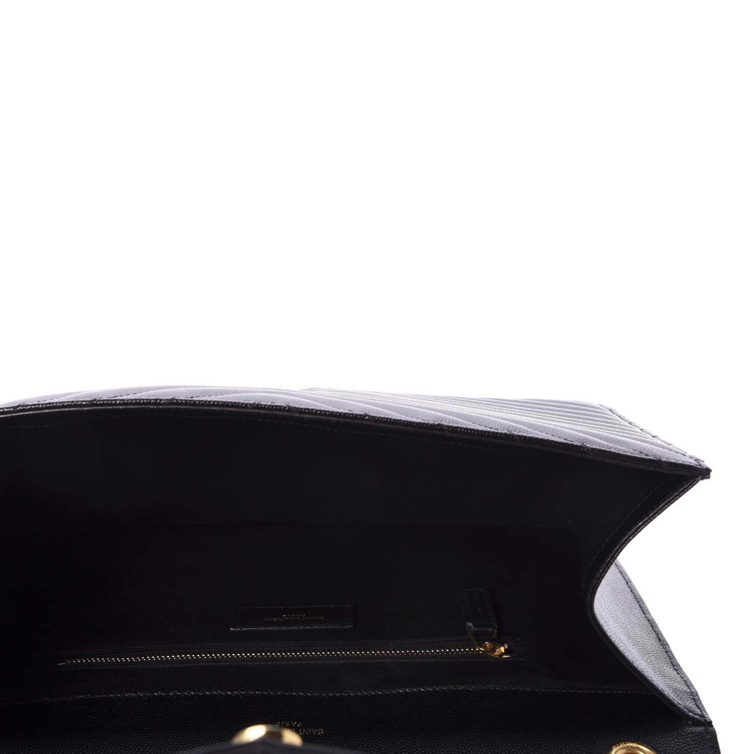 Saint Laurent Grain De Poudre Matelasse Chevron Large Monogram Satchel Black 5 of 11