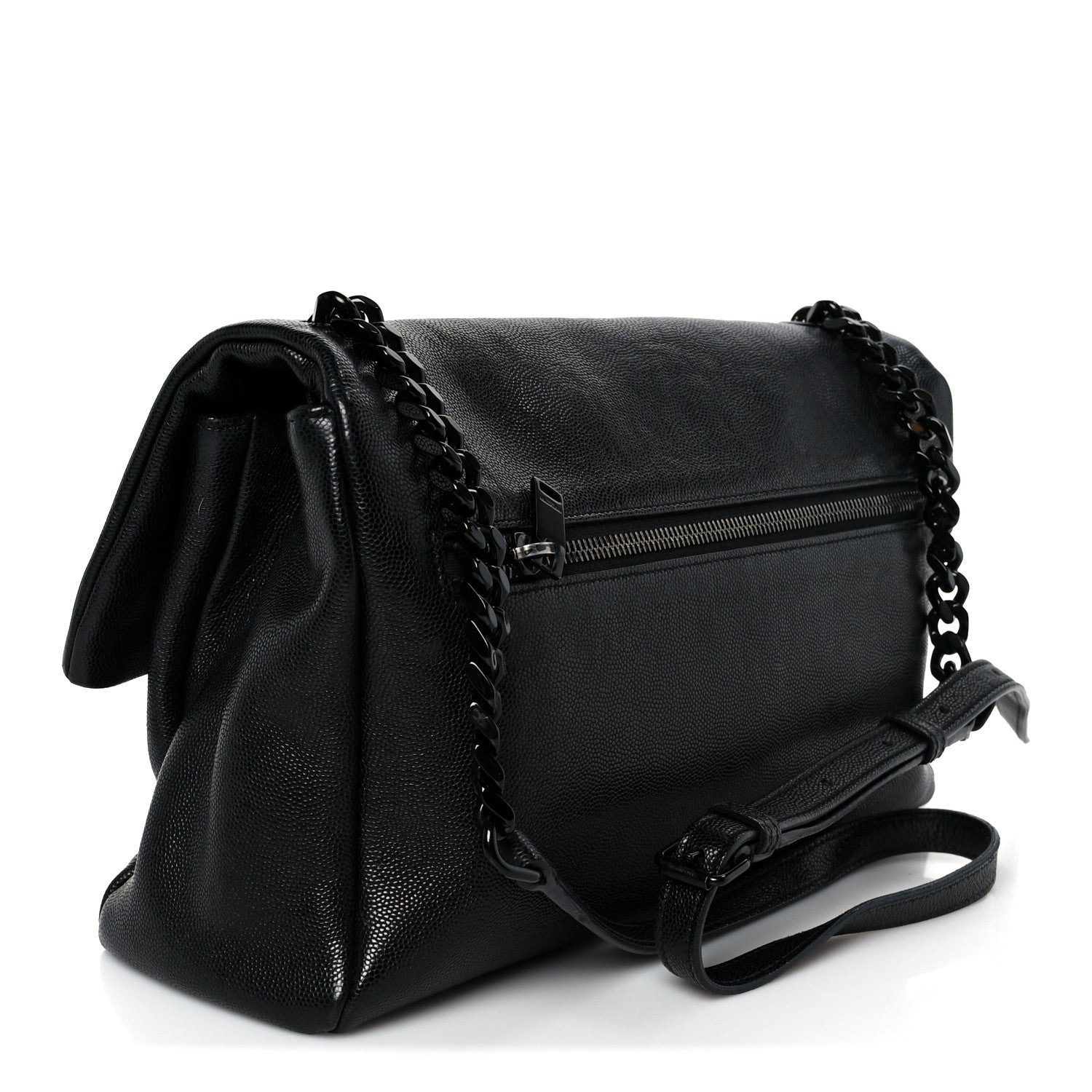 Saint Laurent Grain De Poudre Medium West Hollywood Monogram Fold-Over Black 3 of 10