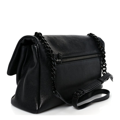 Saint Laurent Grain De Poudre Medium West Hollywood Monogram Fold-Over Black 3 of 10