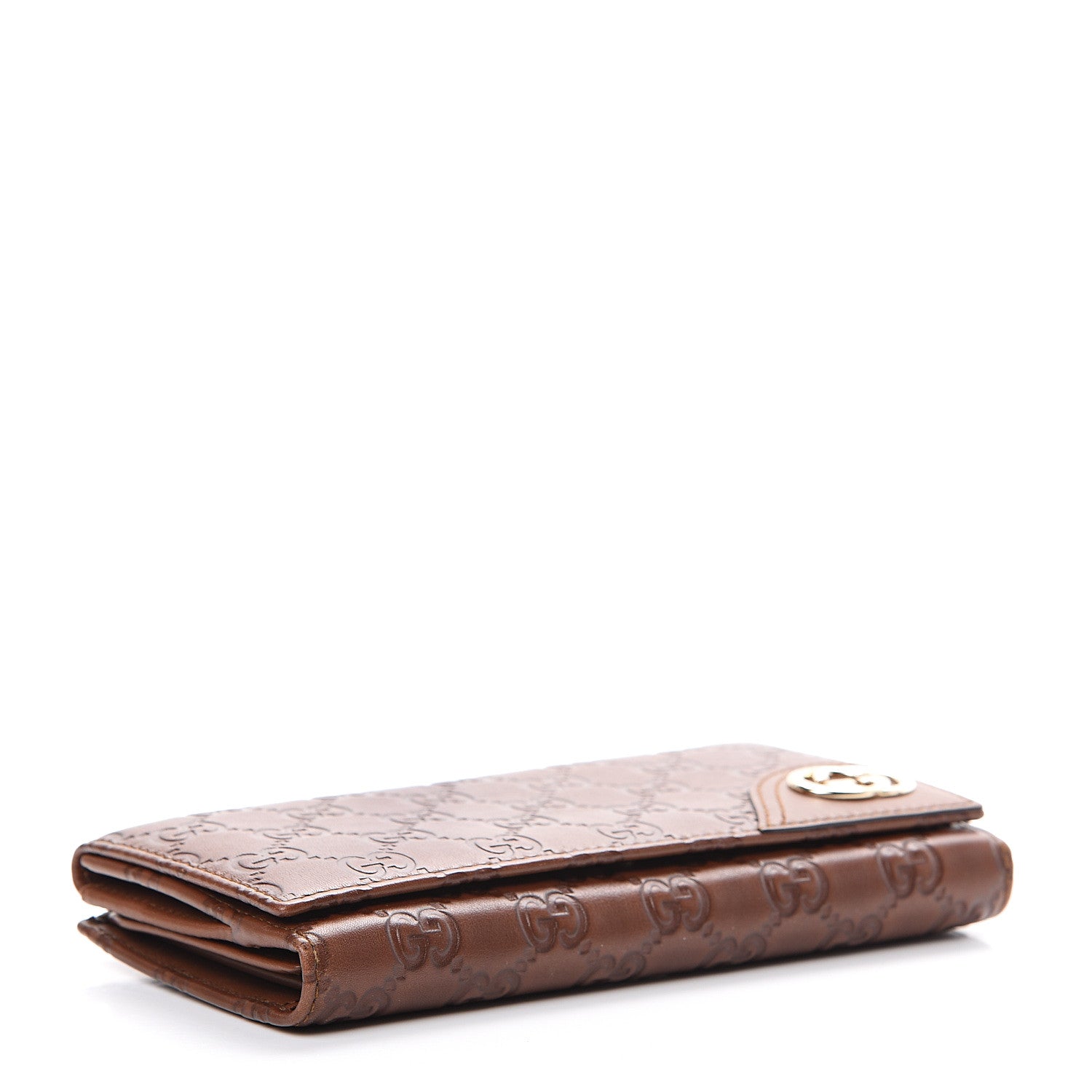 Gucci Guccissima New Britt Continental Snap Wallet Brown 3 of 11