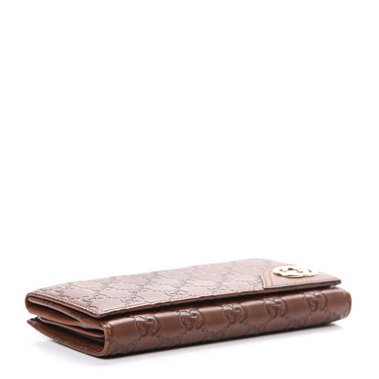 Gucci Guccissima New Britt Continental Snap Wallet Brown 3 of 11