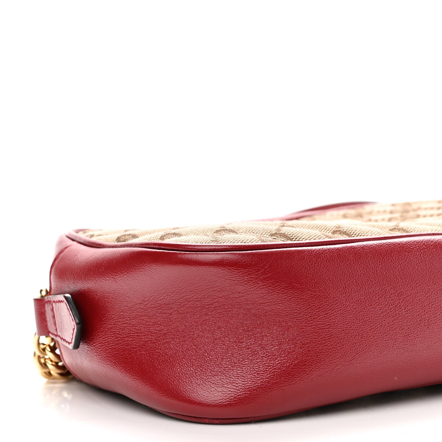 Gucci Monogram Azalea Calfskin Matelasse Diagonal Small GG Marmont Chain Shoulder Bag Beige Ebony New Cherry Red 9 of 11
