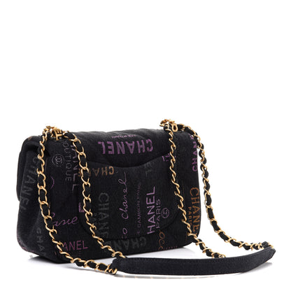 Chanel Denim Quilted Denim Mood Mini Rectangular Flap Black Multicolor 3 of 13
