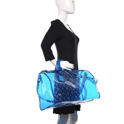 Louis Vuitton PVC Monogram Keepall Bandouliere 50 Blue 2 of 9