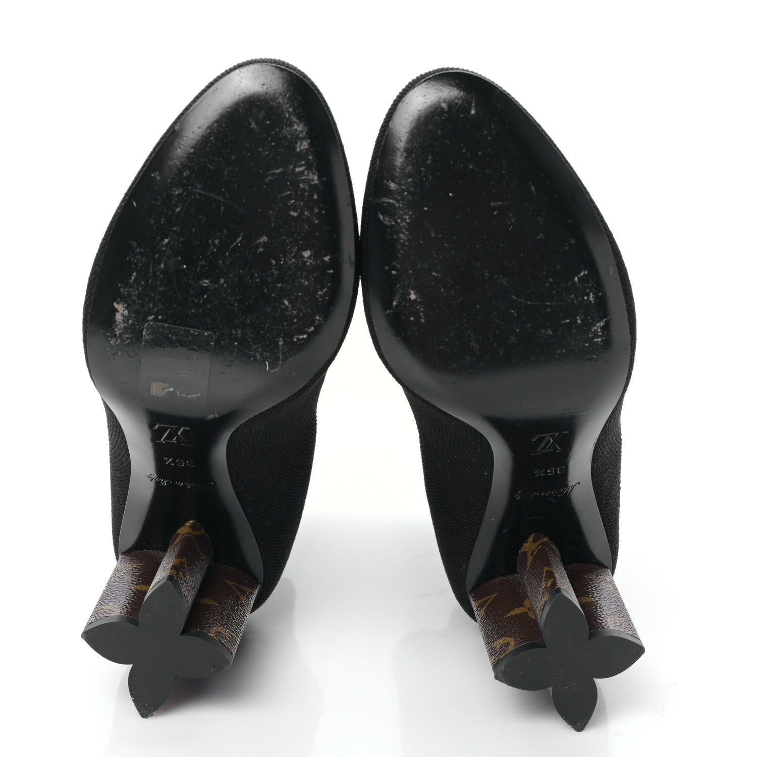 Louis Vuitton Monogram Stretch Fabric Silhouette Ankle Boots 36.5 Black 5 of 6
