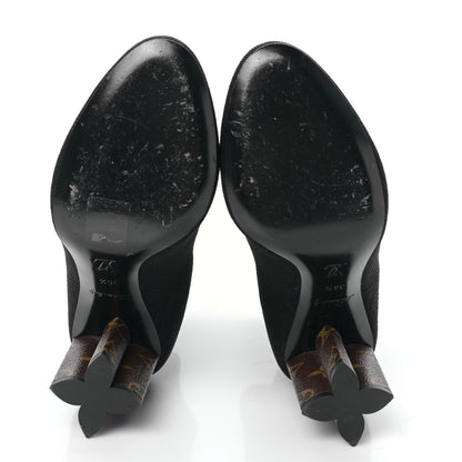 Louis Vuitton Monogram Stretch Fabric Silhouette Ankle Boots 36.5 Black 5 of 6