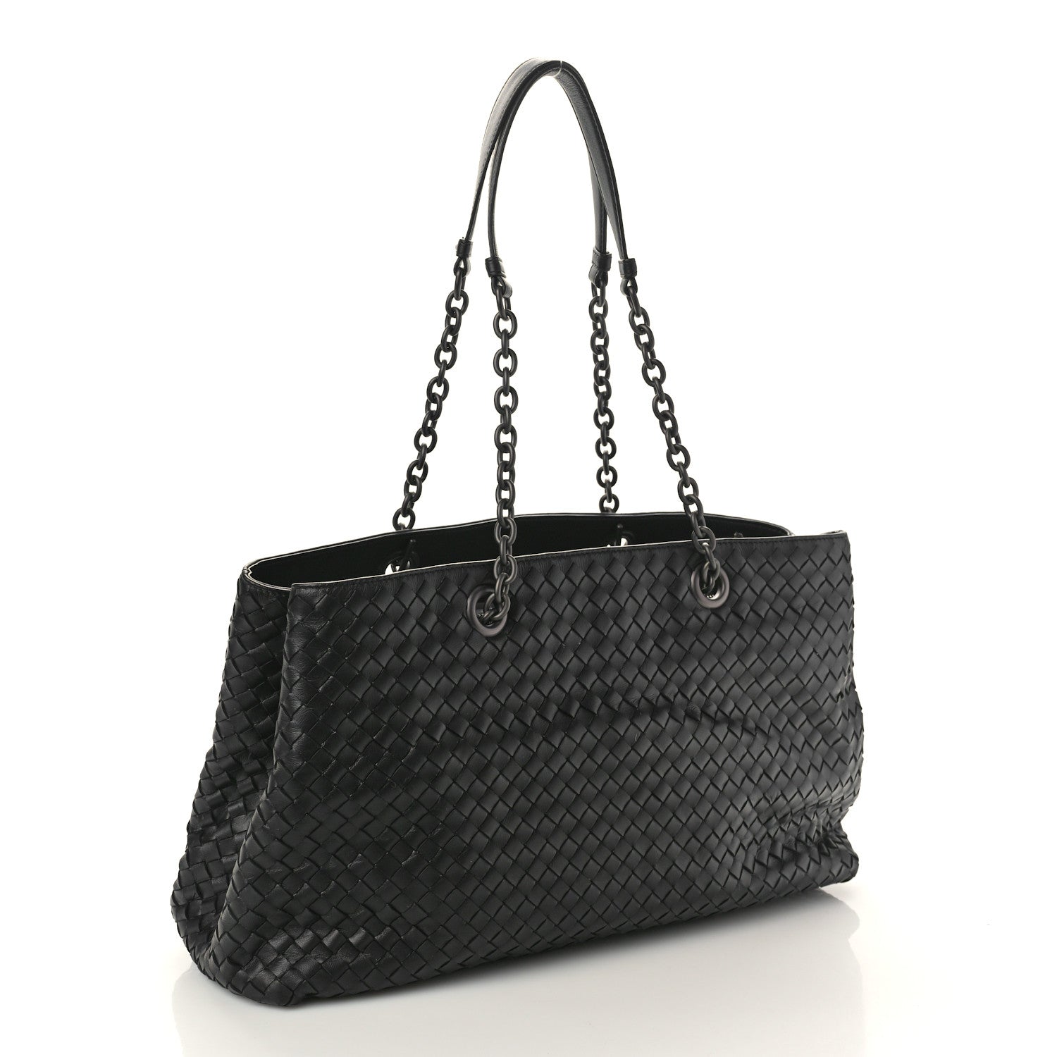Bottega Veneta Nappa Intrecciato Classic Chain Strap Tote Black 4 of 13