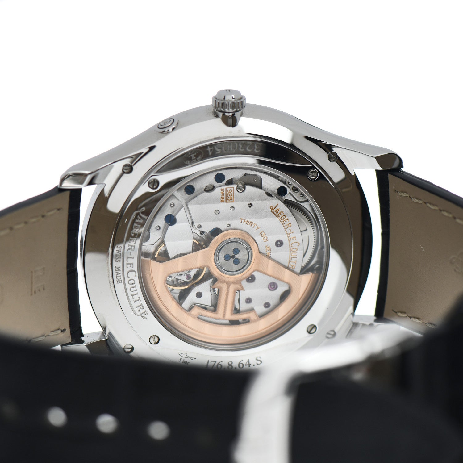 Jaeger-LeCoultre Stainless Steel Alligator 39mm Master Ultra Thin Moon Automatic Watch Q136842 4 of 5