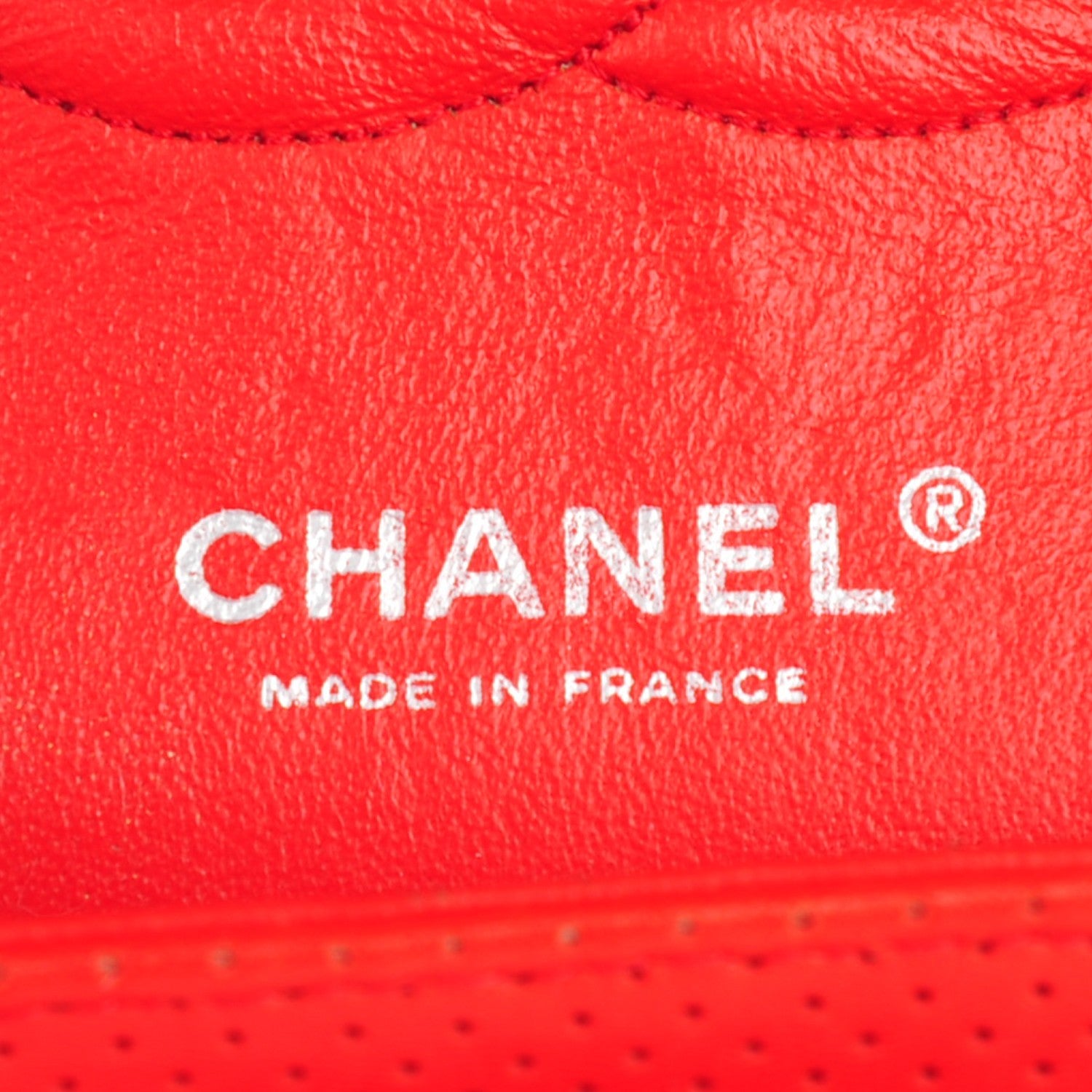 Chanel Lambskin Perforated Medium Double Flap Red 6 of 15