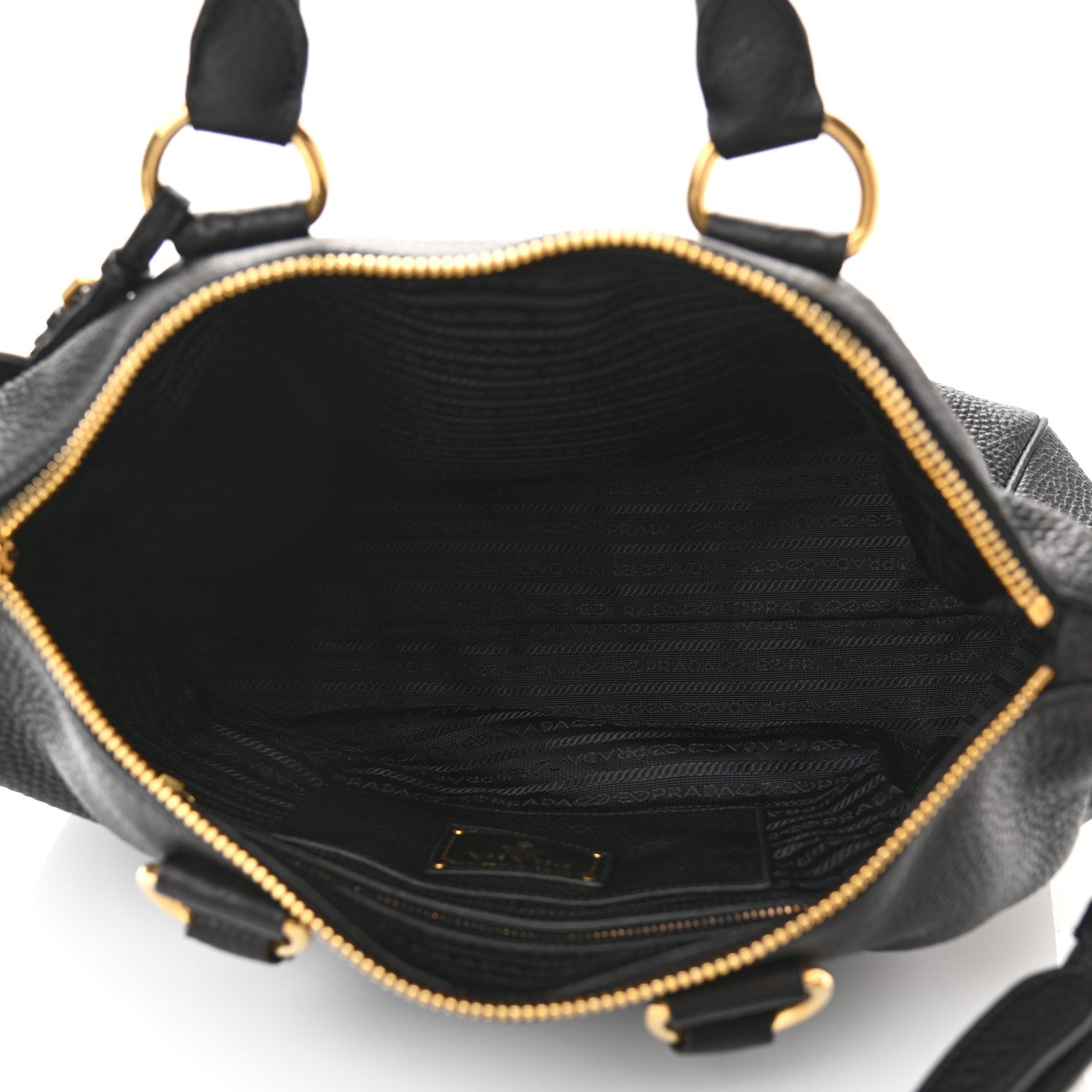 Prada Vitello Daino Tote Black 6 of 10