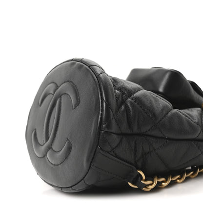 Chanel Calfskin Quilted Small CC Chain Bucket Backpack Black 10 of 10