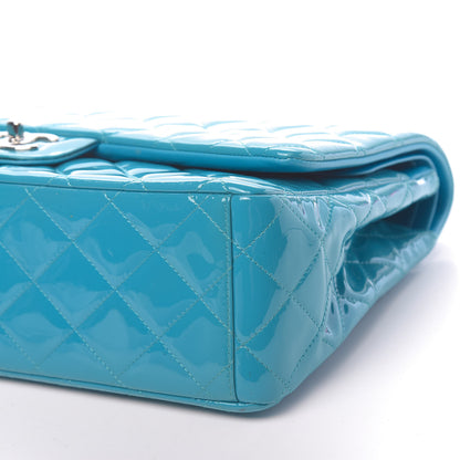 Chanel Patent Quilted Maxi Double Flap Blue 9 of 11