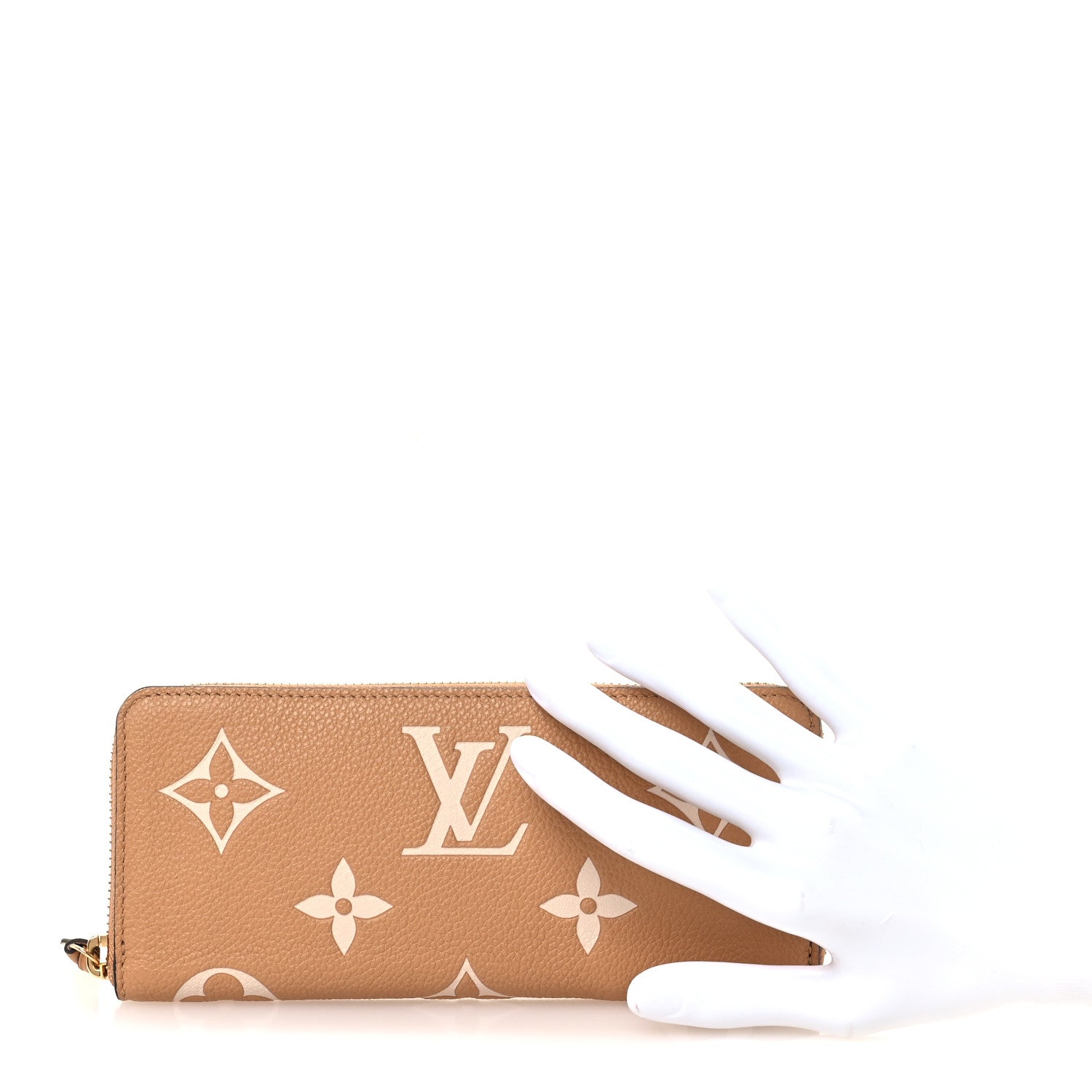 Louis Vuitton Empreinte Monogram Giant Clemence Wallet Arizona Creme 2 of 7