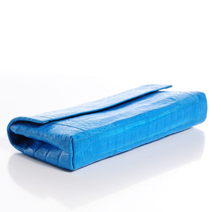 Nancy Gonzalez Crocodile Gotham Flap Clutch Ocean Blue 4 of 7