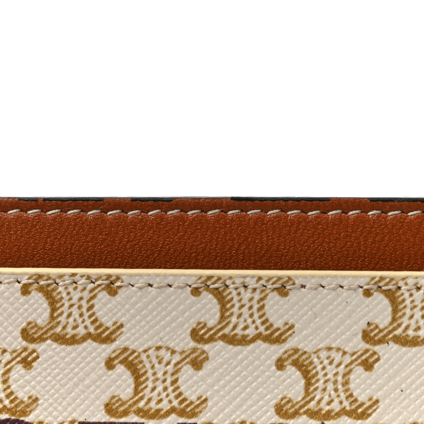 Triomphe Canvas Card Holder White