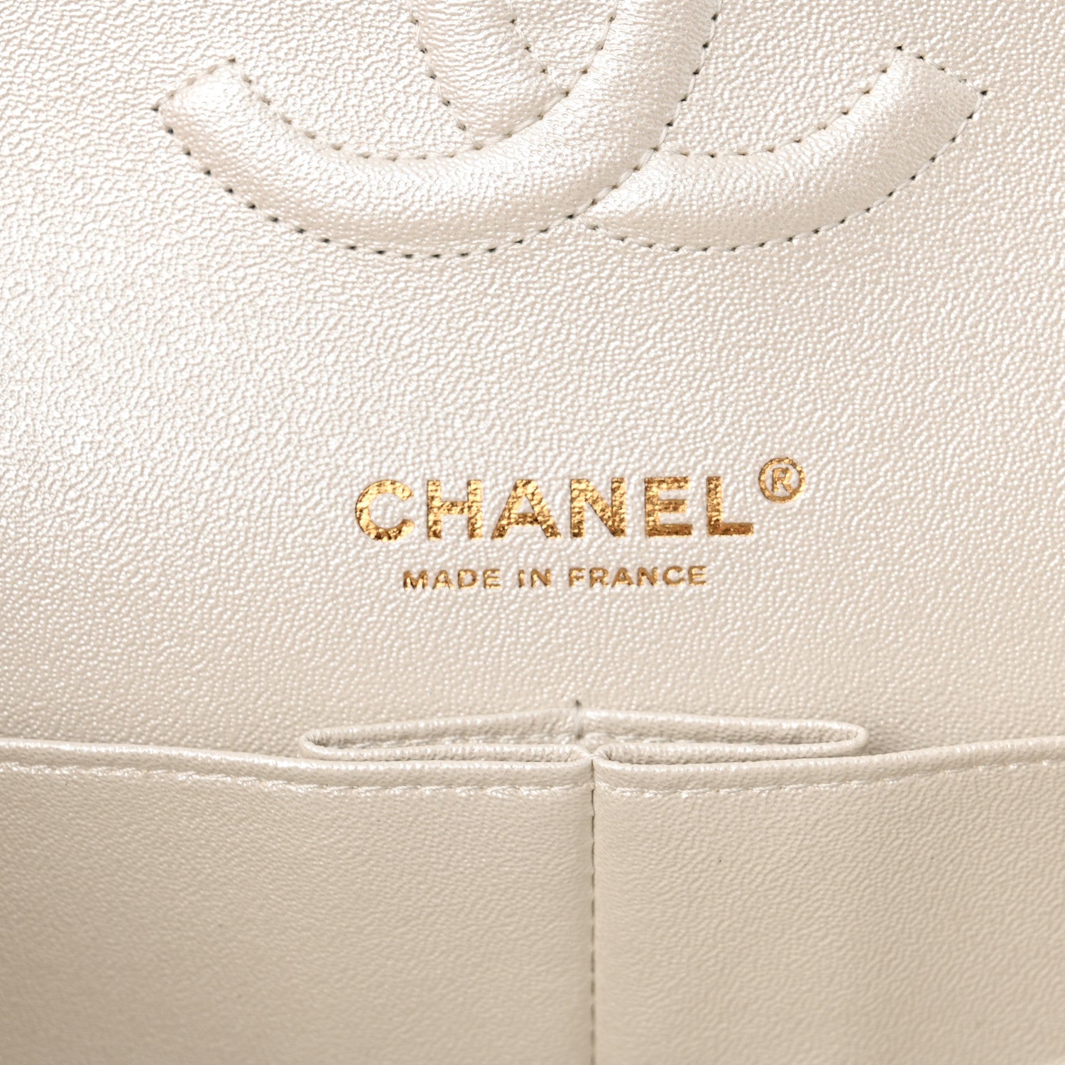 Chanel Iridescent Calfskin Quilted Medium Double Flap White 6 of 13