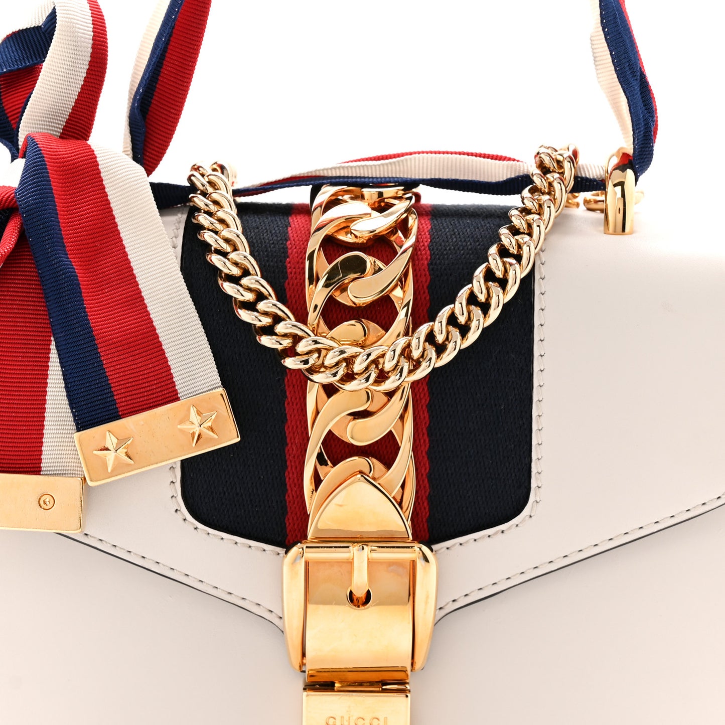 Calfskin Super Mini Sylvie Chain Shoulder Bag White