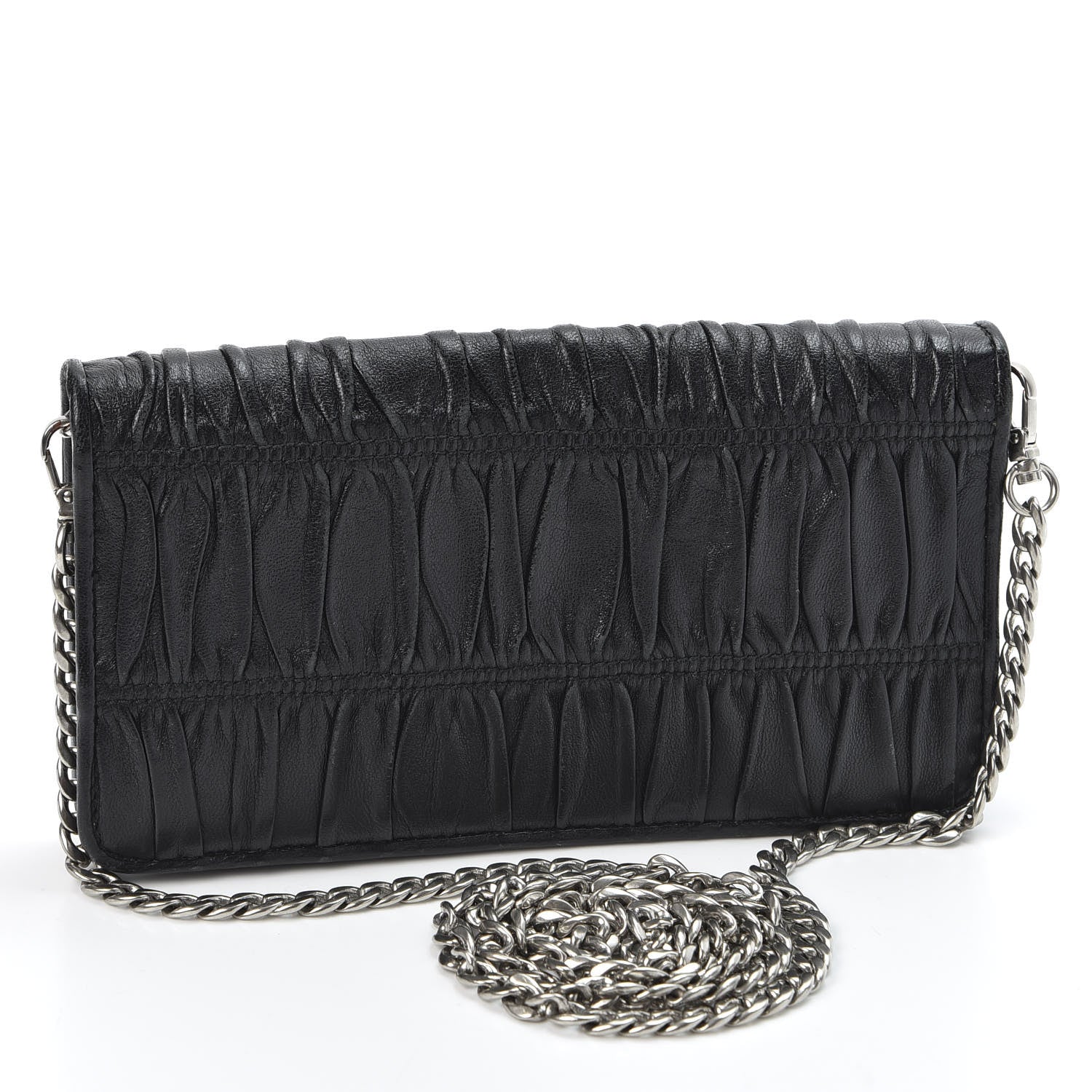 Prada Nappa Gaufre Wallet On Chain Black 2 of 12