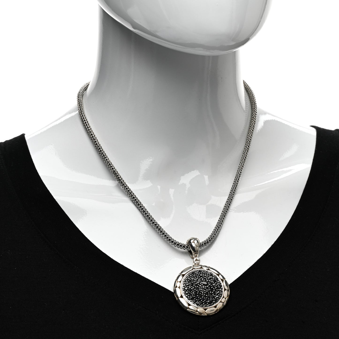 Sterling Silver Black Sapphire Kali Lavafire Pendant Necklace
