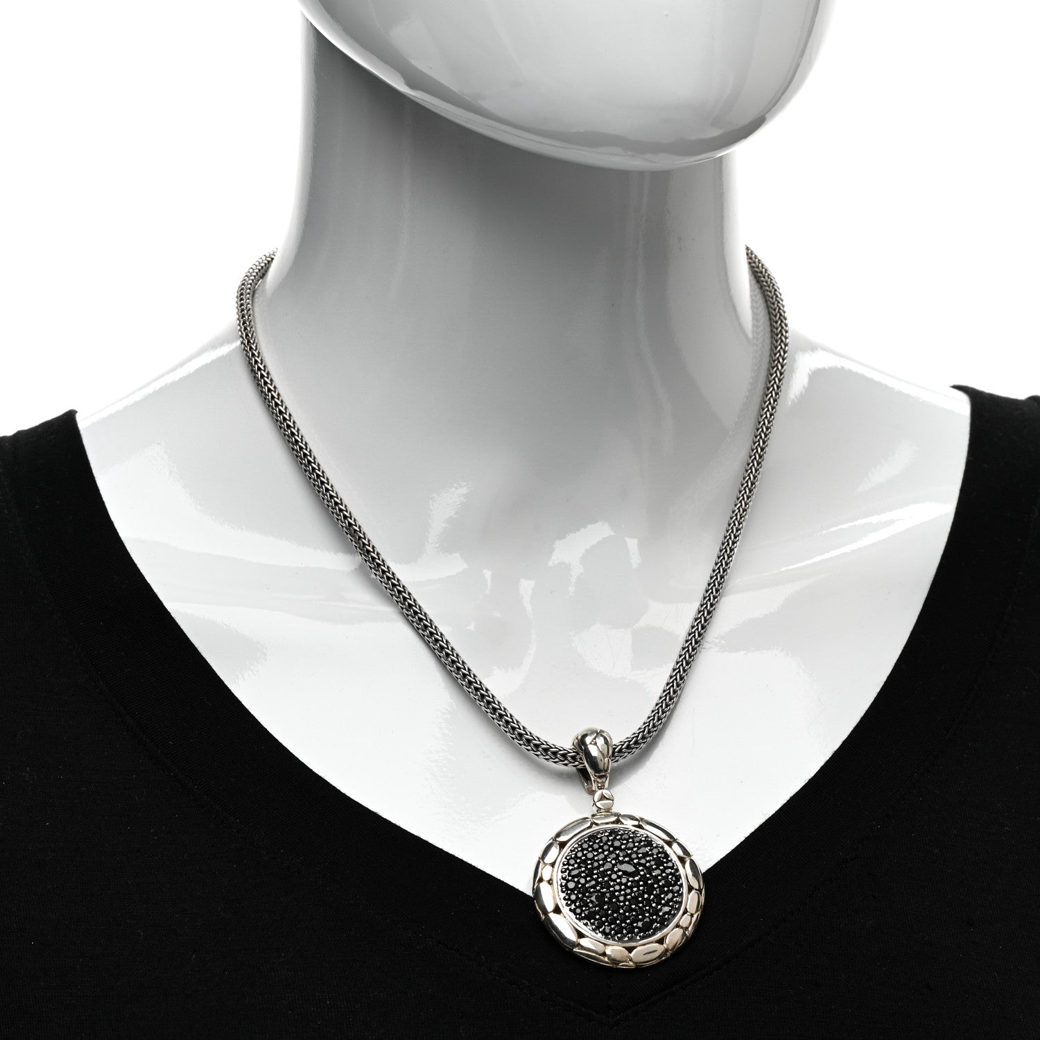 John Hardy Sterling Silver Black Sapphire Kali Lavafire Pendant Necklace 2 of 4
