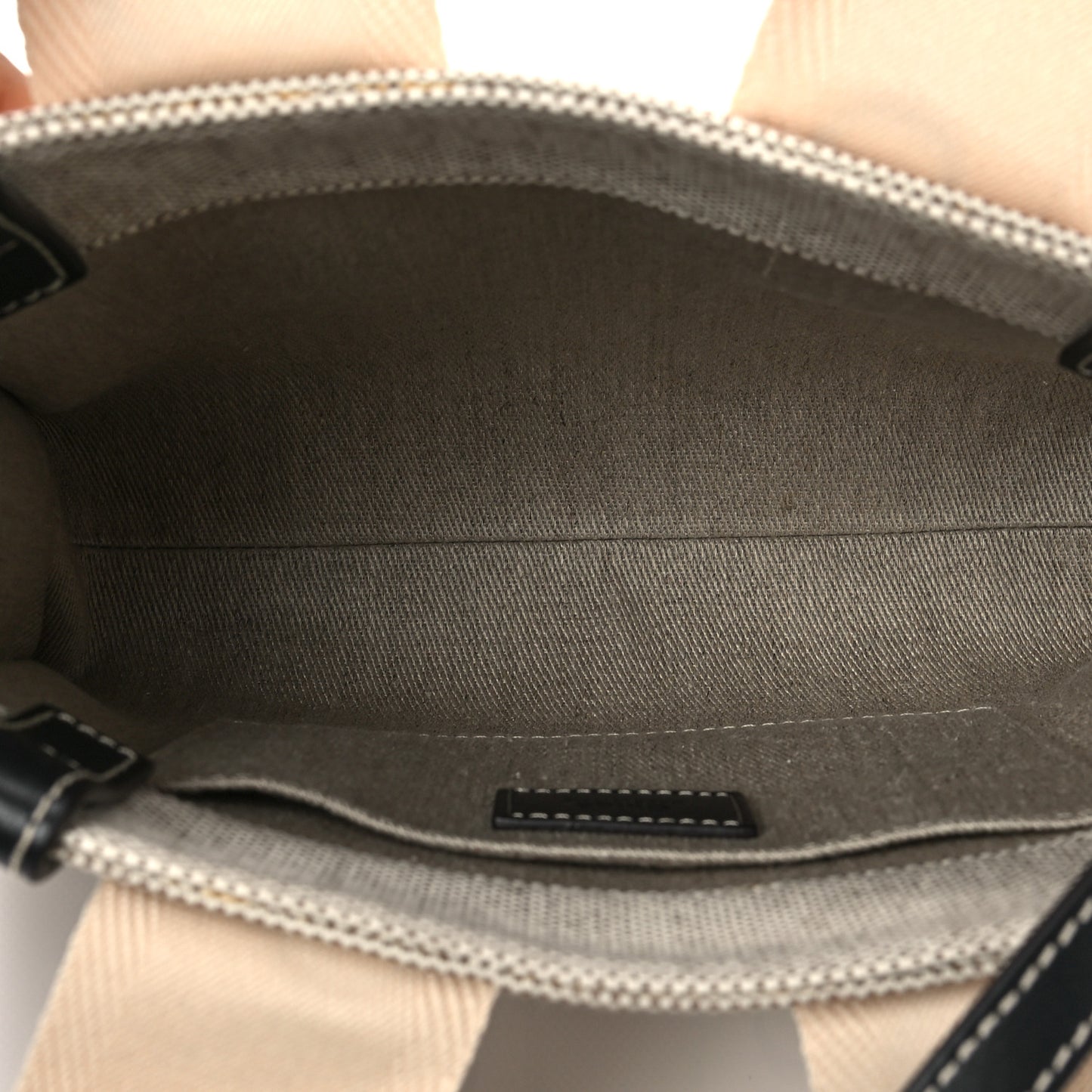 Cotton Calfskin Small Woody Ribbon Tote With Strap White Navy