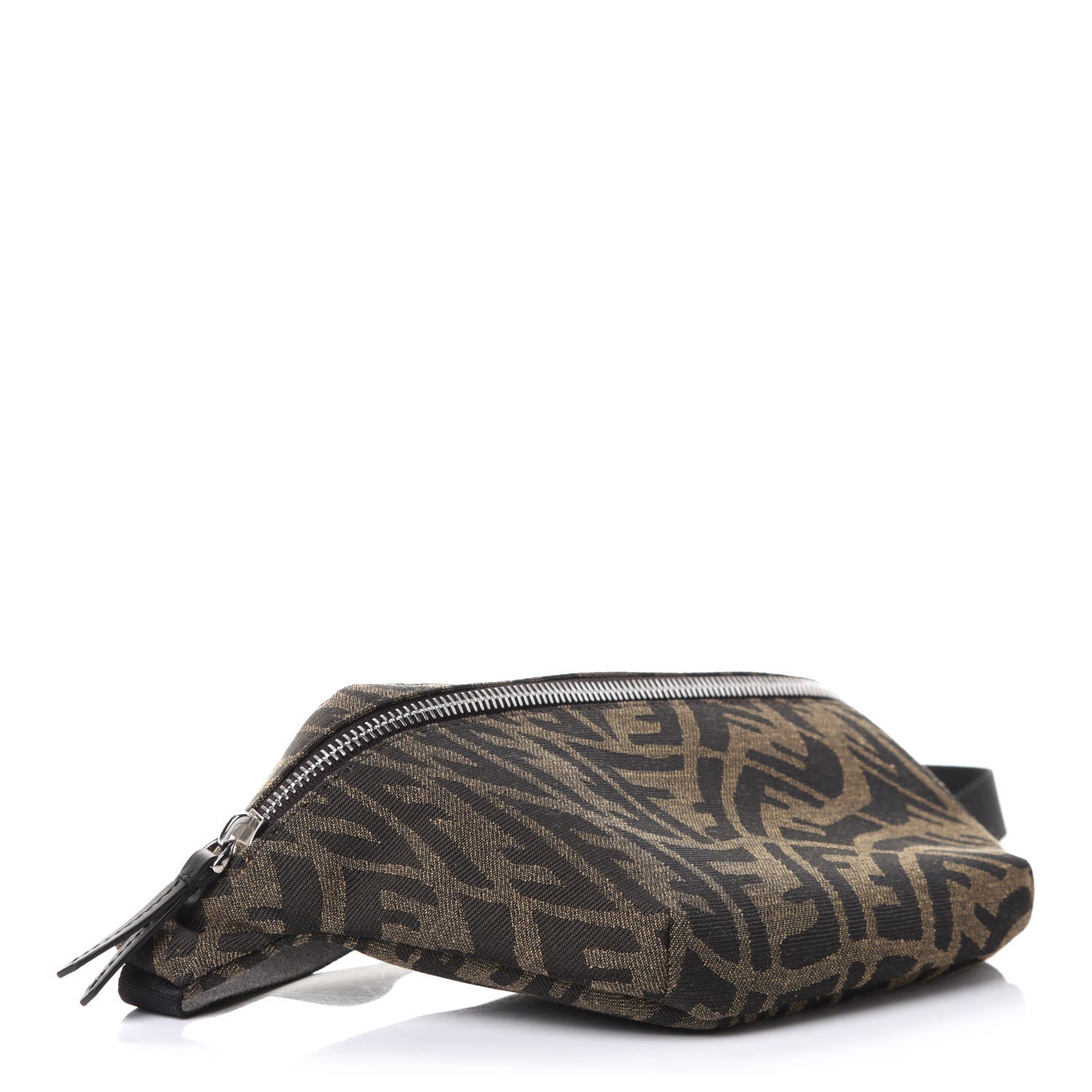 Fendi X SARAH COLEMAN Fabric Jacquard Vitello Century Matte FF Vertigo Kids Belt Bag Moro Black 9 of 15