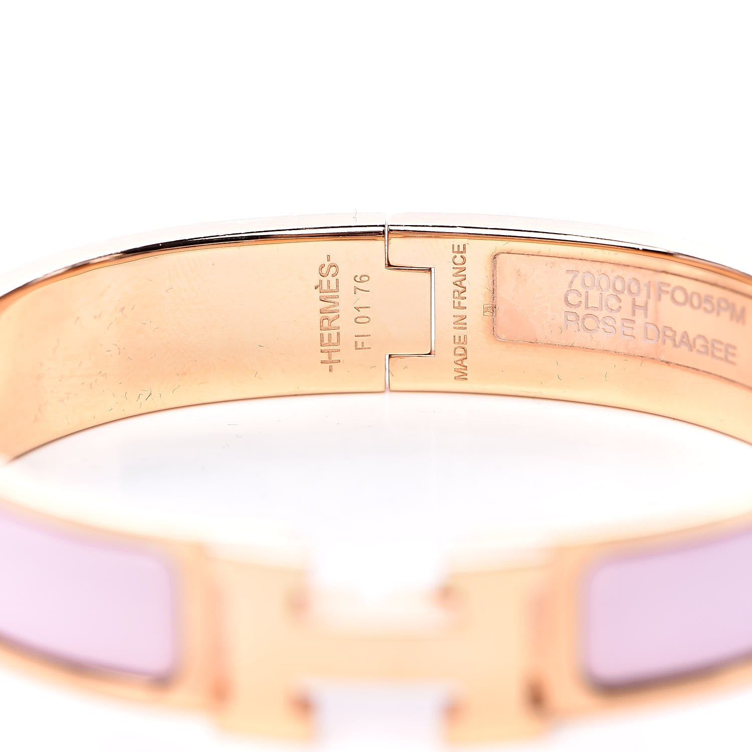 Hermes Enamel Narrow Clic Clac H Bracelet PM Rose Dragee 5 of 6