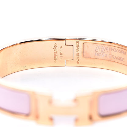 Hermes Enamel Narrow Clic Clac H Bracelet PM Rose Dragee 5 of 6