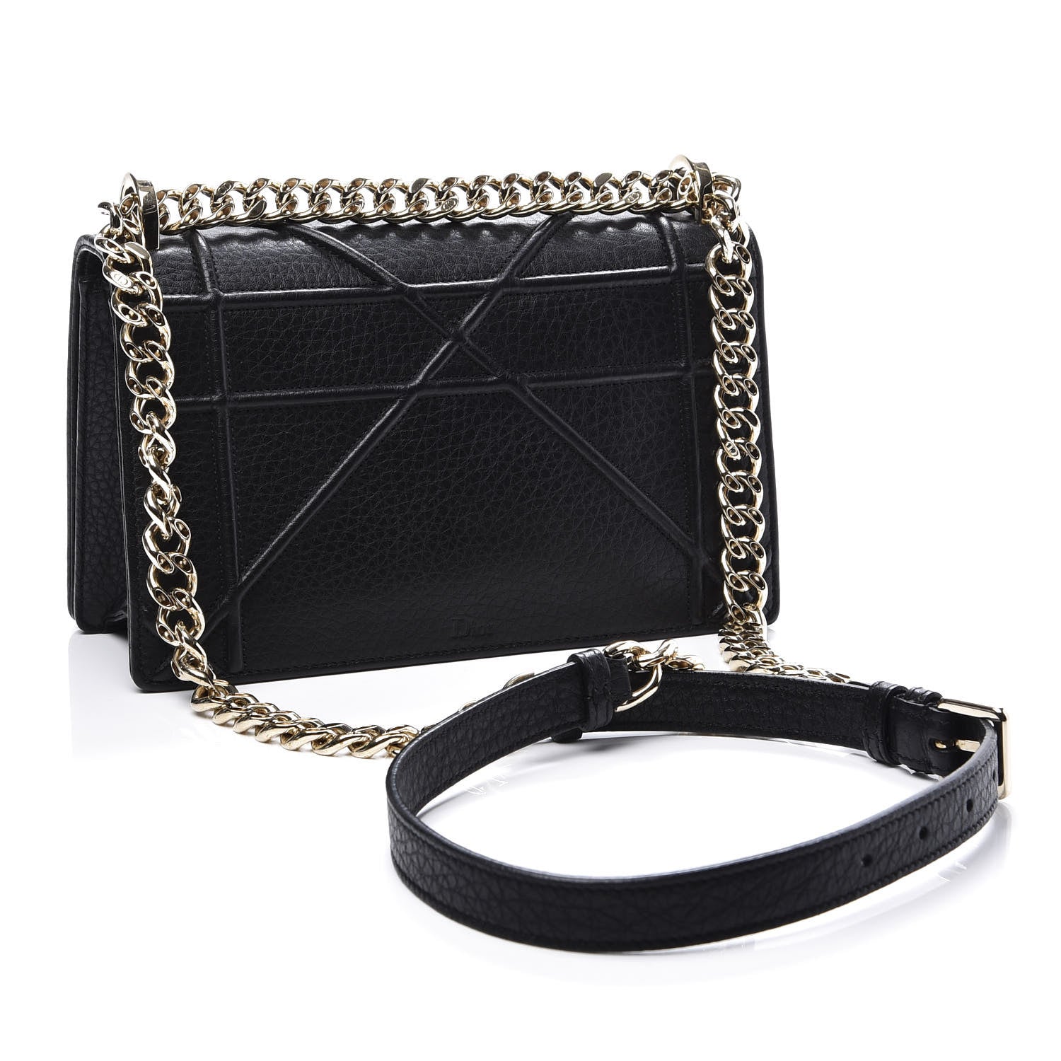Christian Dior Grained Calfskin Small Diorama Flap Bag Black 2 of 8