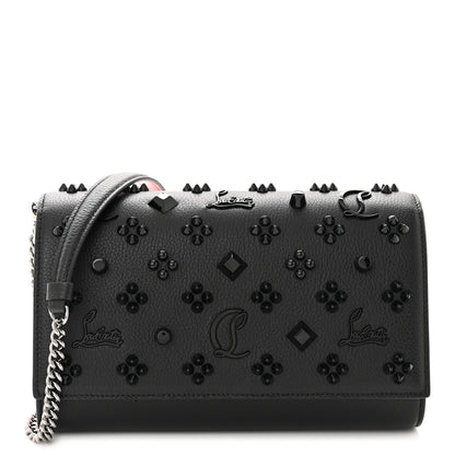Christian Louboutin Calfskin Spikes Loubinthesky Paloma Clutch Black 1 of 9
