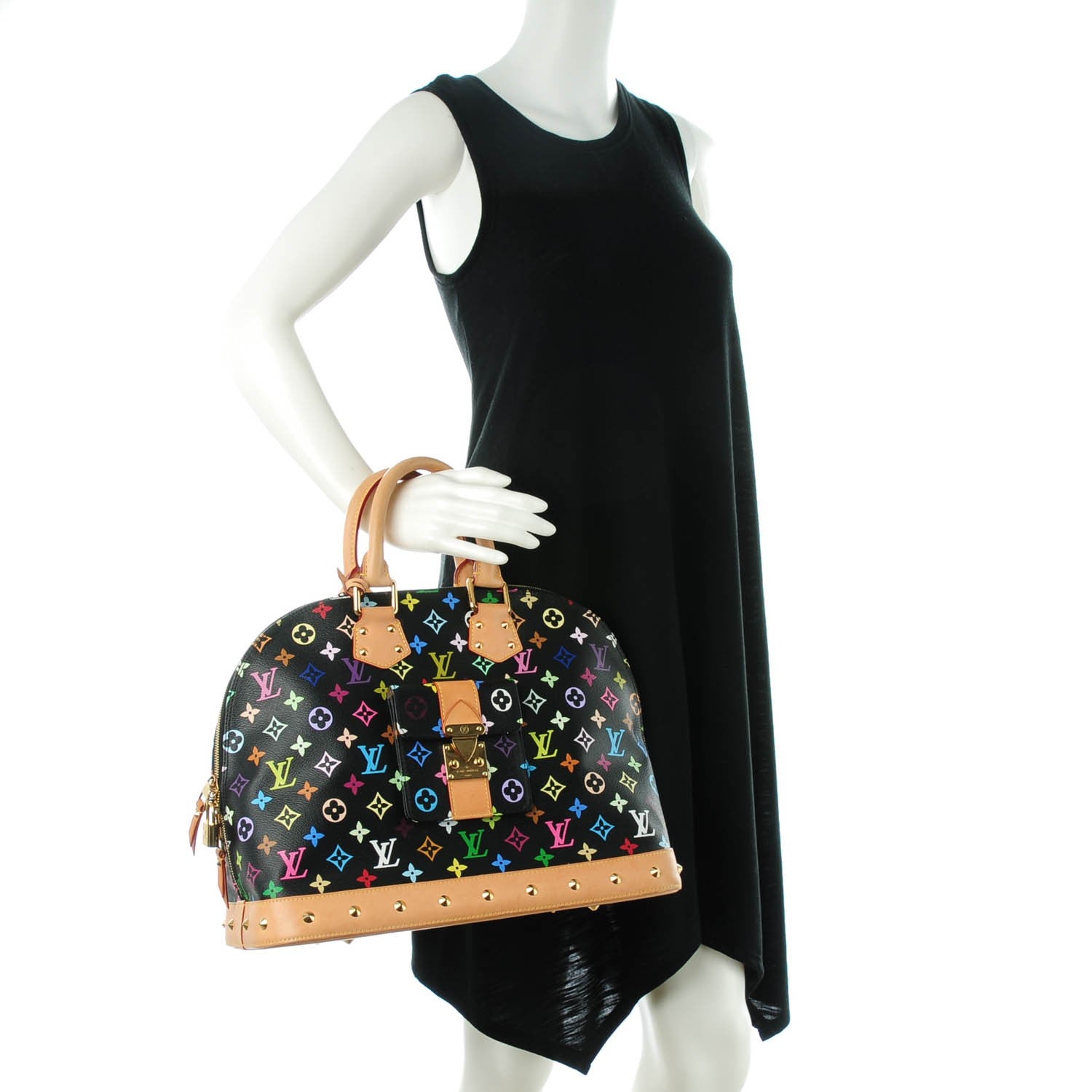 Louis Vuitton Monogram Multicolor Alma GM Black 2 of 8