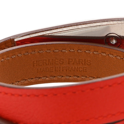 Hermes Swift Rivale Double Tour Bracelet S Rouge Casaque 4 of 6