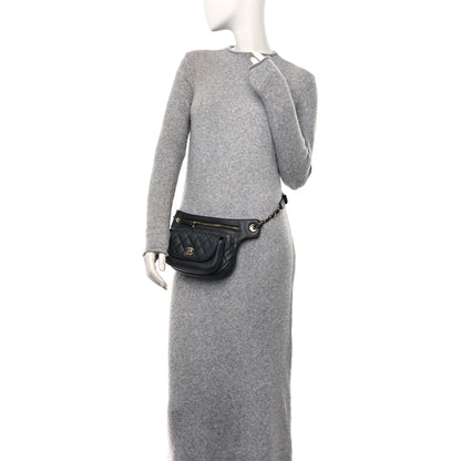 Chanel Calfskin Quilted Waist Bag Black 2 of 13