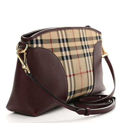 Burberry Horseferry Check Small Chichester Crossbody Clutch Bag Burgundy 3 of 10