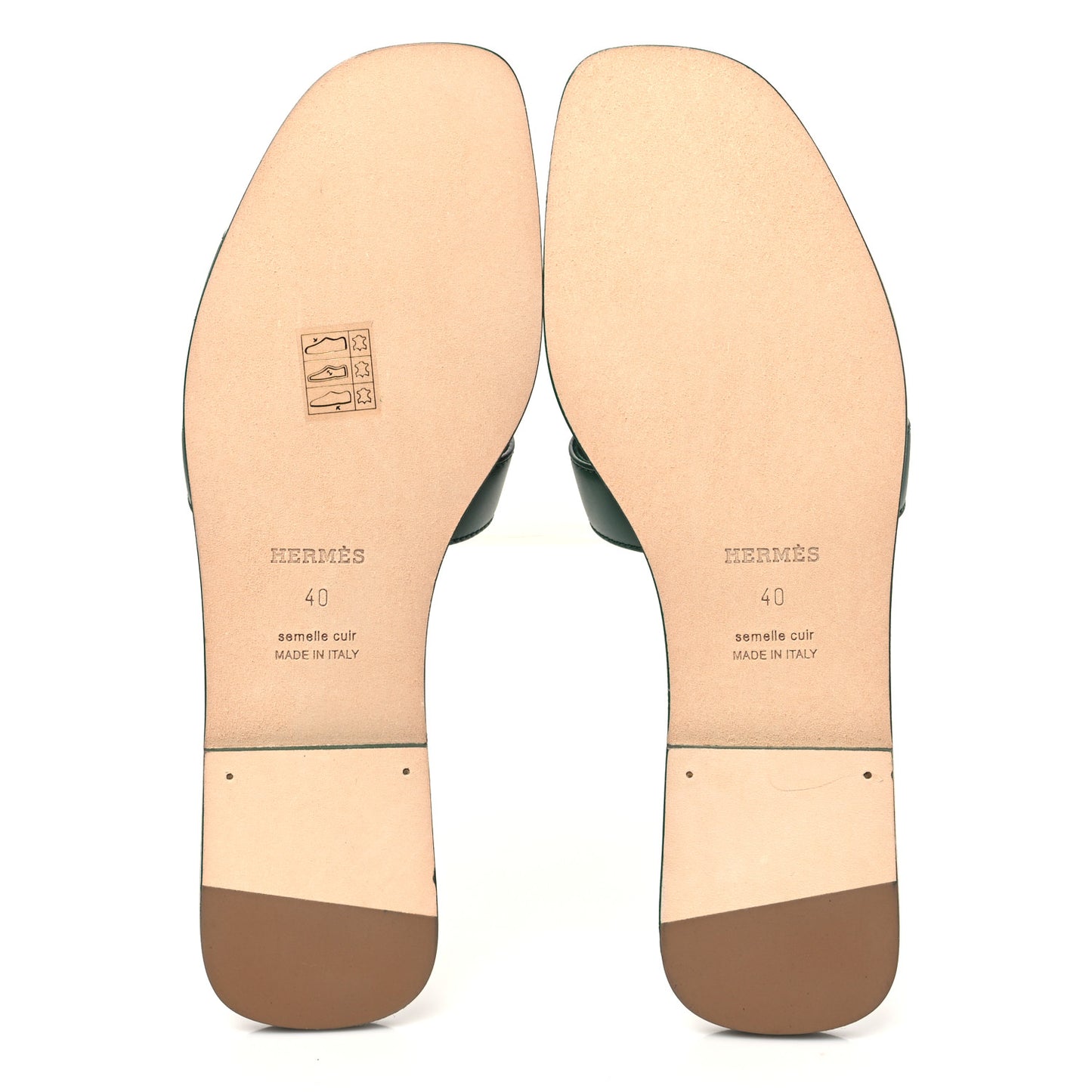 Calfskin Oran Sandals 40 Vert Viride