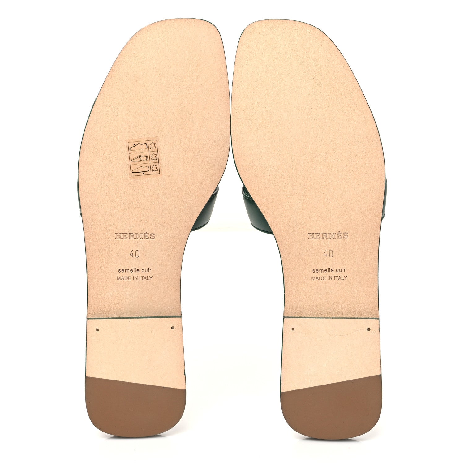 Hermes Calfskin Oran Sandals 40 Vert Viride 6 of 10