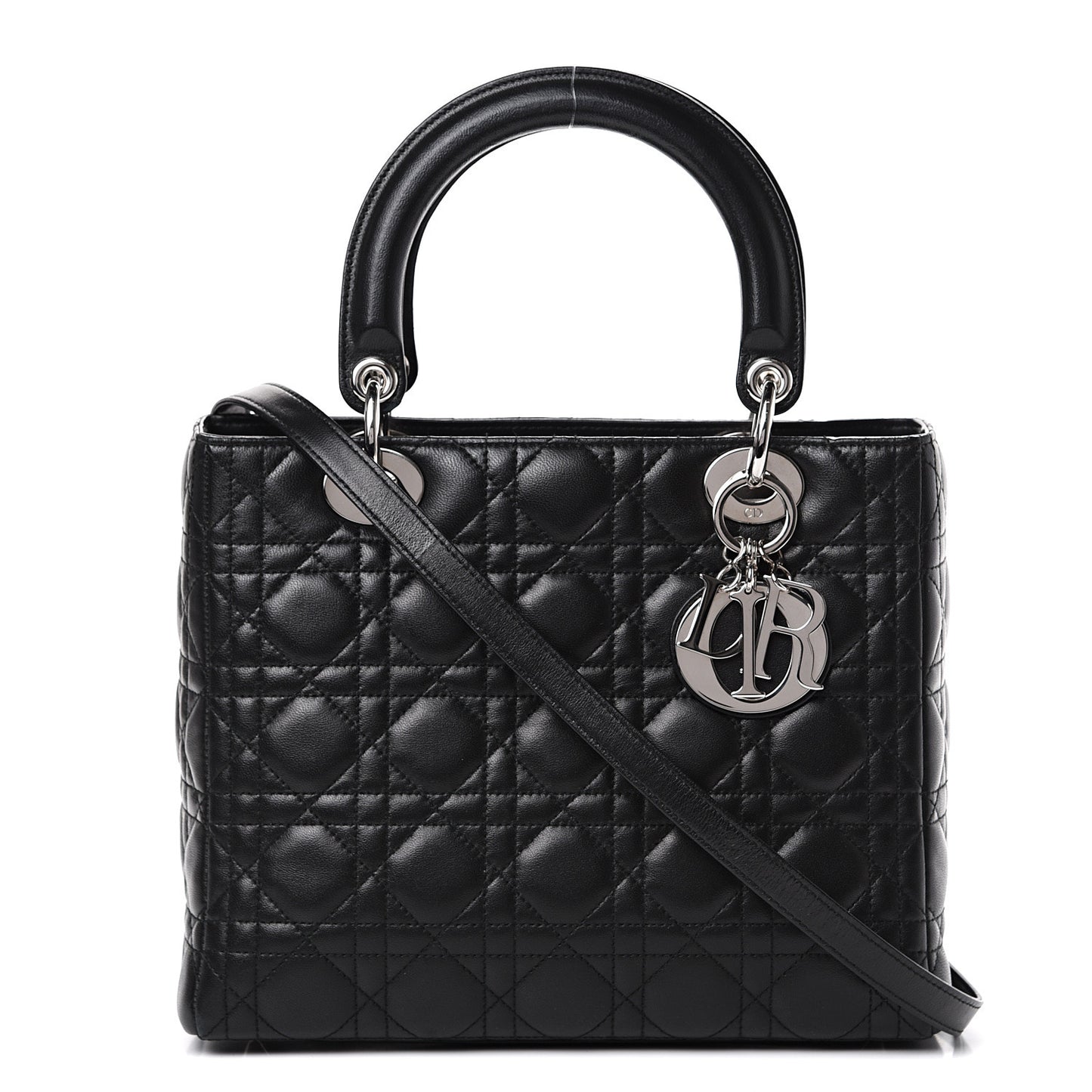 Lambskin Cannage Medium Lady Dior Black