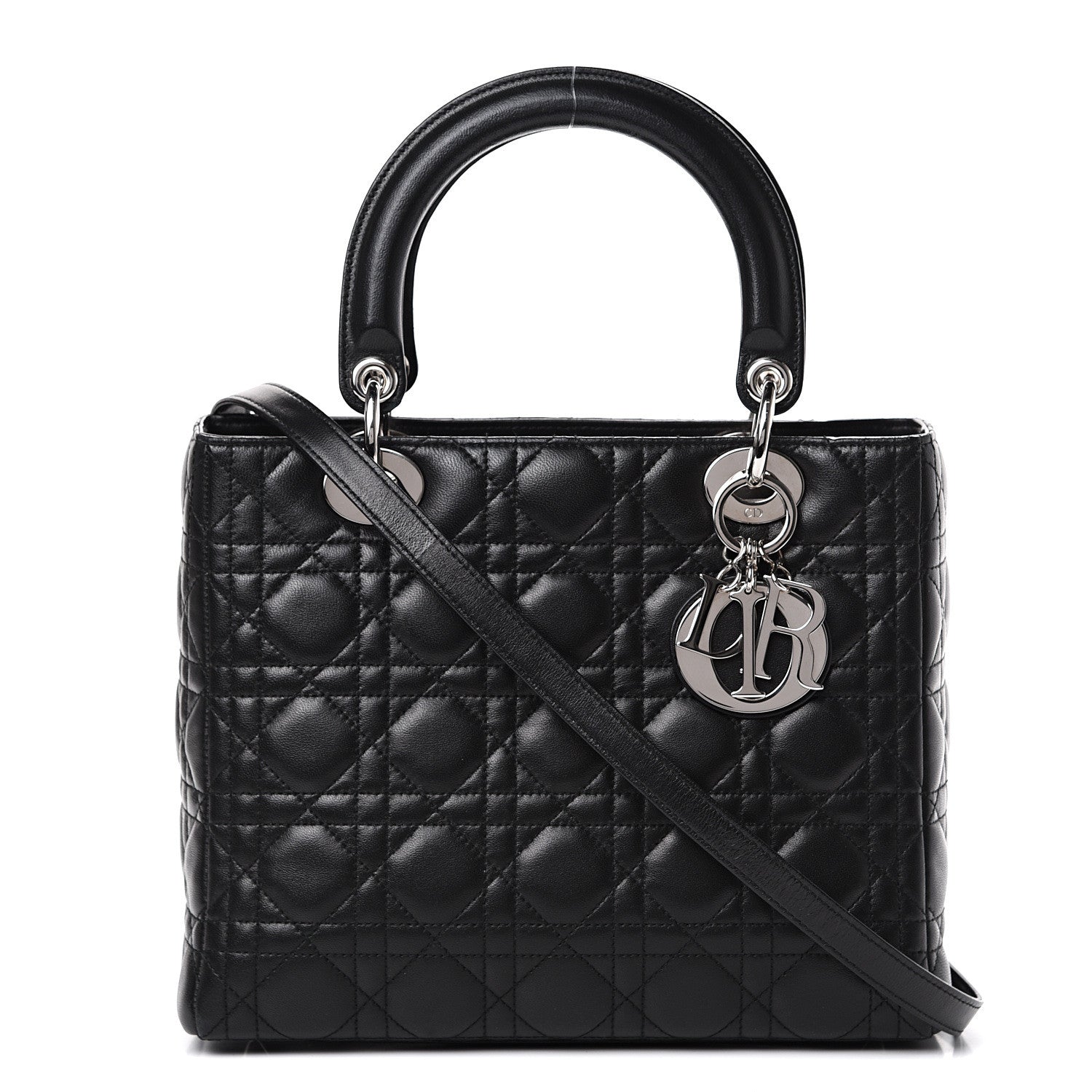 Christian Dior Lambskin Cannage Medium Lady Dior Black 1 of 13