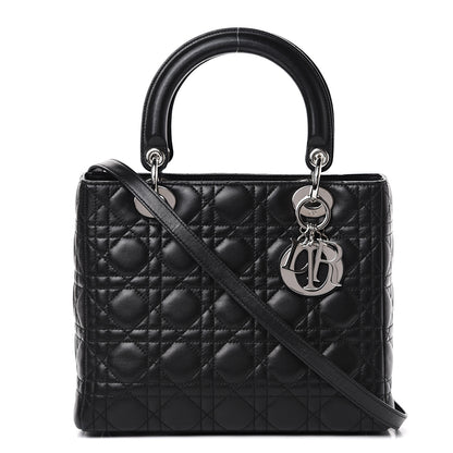 Christian Dior Lambskin Cannage Medium Lady Dior Black 1 of 13