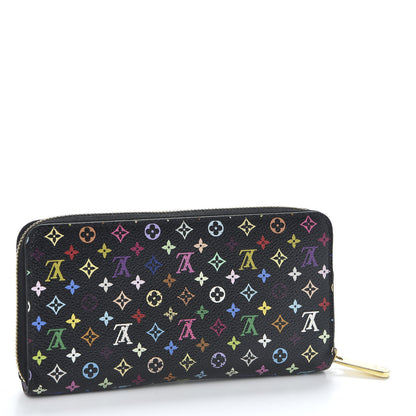 Louis Vuitton Monogram Multicolor Zippy Wallet Black Violet 2 of 8