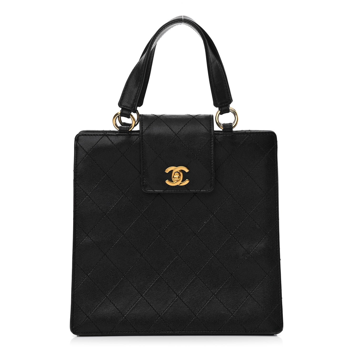 Chanel Caviar Quilted Top Handle Bag Black 1 of 12
