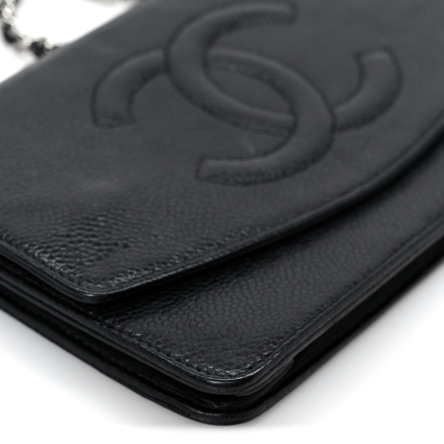 Chanel Caviar Timeless CC Wallet On Chain WOC Black 9 of 11