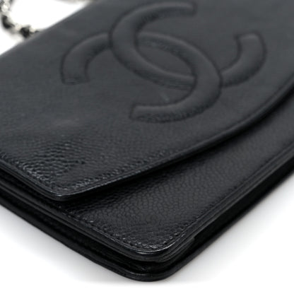 Chanel Caviar Timeless CC Wallet On Chain WOC Black 9 of 11