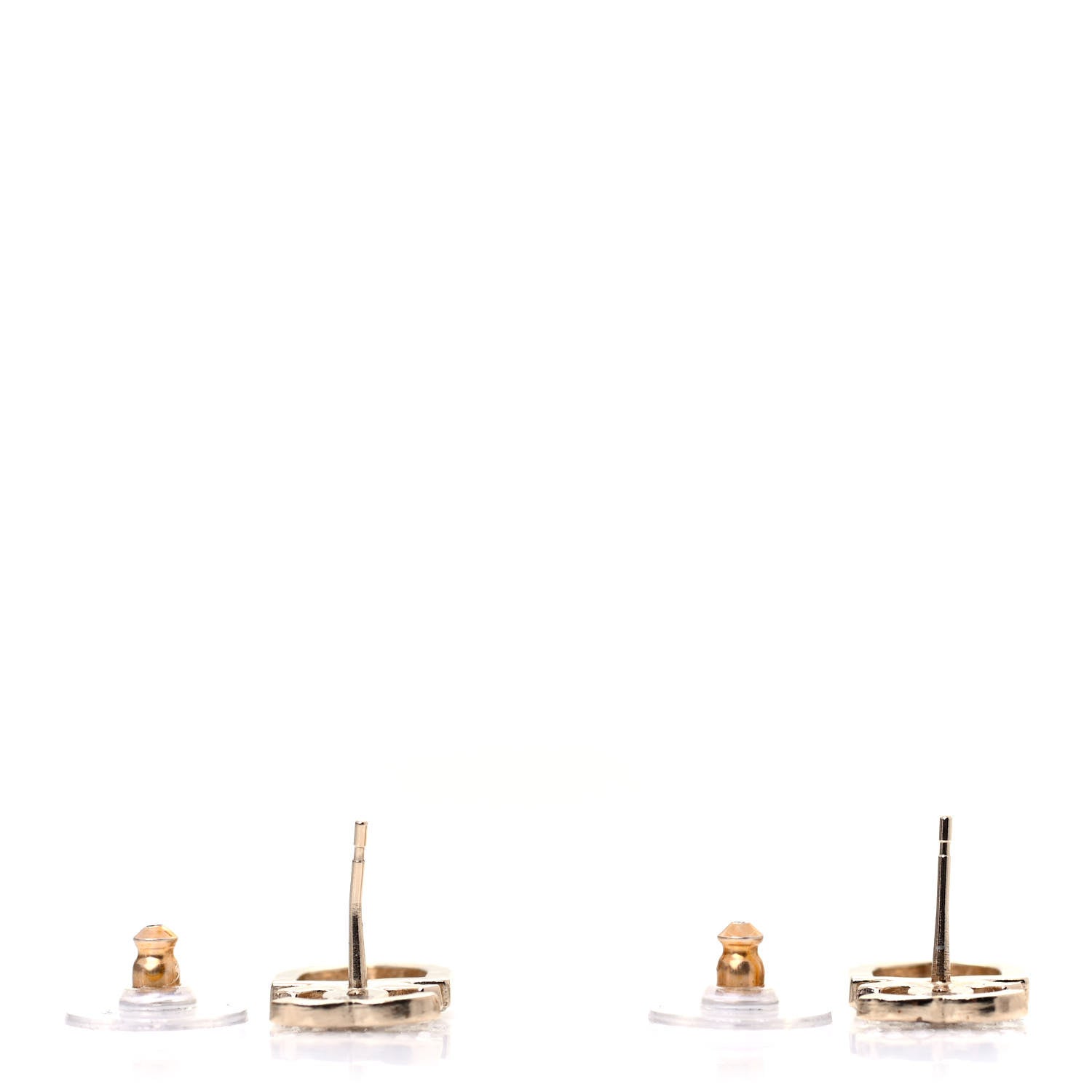 Chanel Crystal CC Sergeant Chanel Earrings Gold 3 of 4