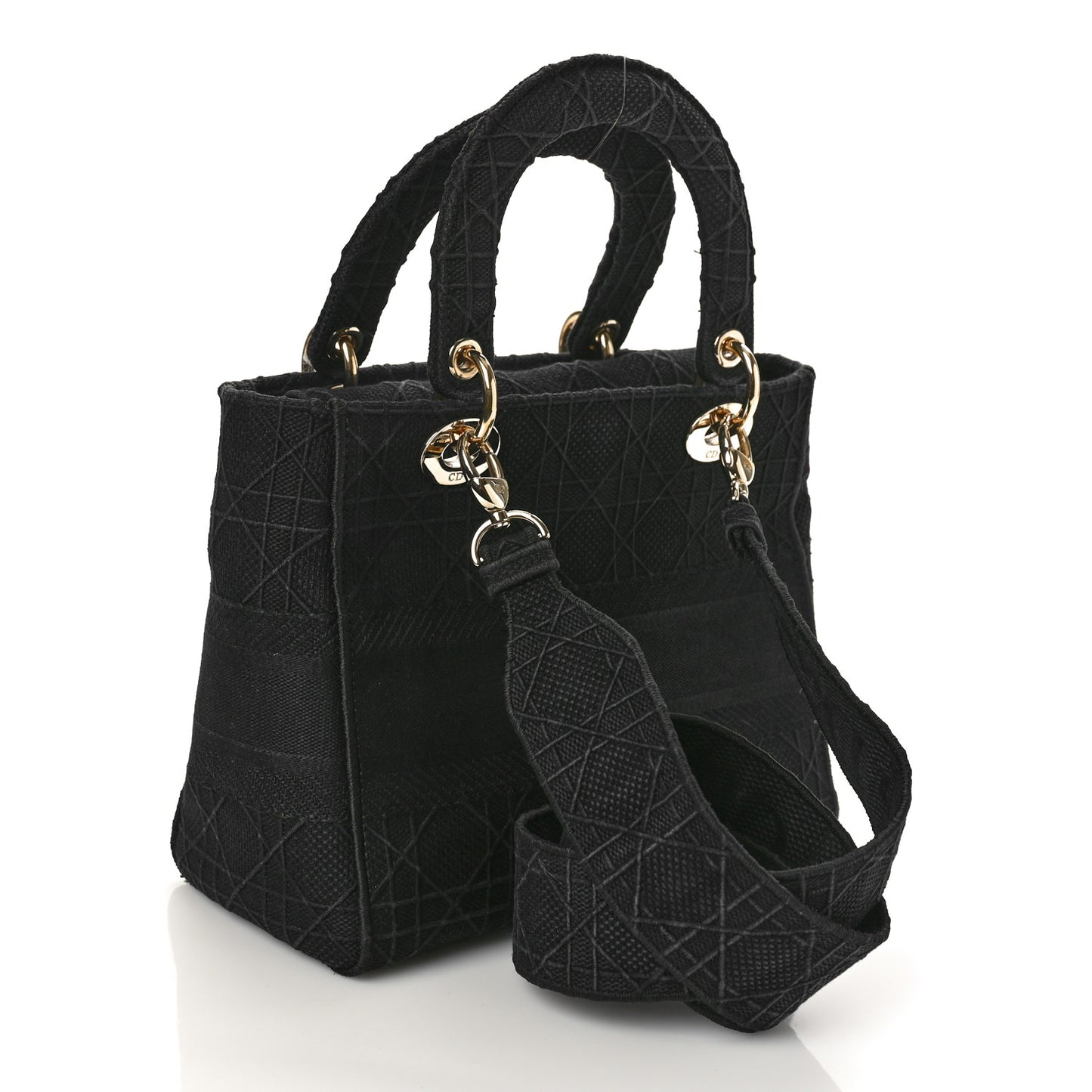 Canvas Embroidered Cannage Medium Lady D-Lite Black