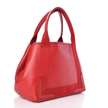 Balenciaga Matte Veau Lisse Perforated S Navy Cabas Rouge Vermillon 4 of 9