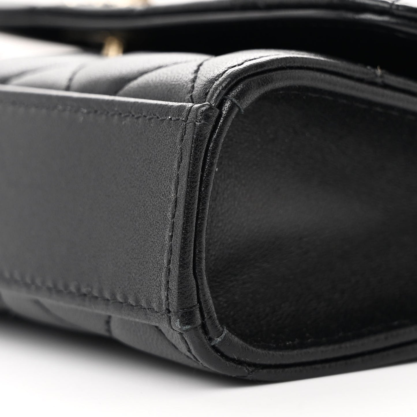 Lambskin Quilted Trendy CC Flap Phone Holder With Chain Black