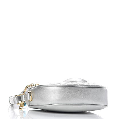 Celine Laminated Calfskin Quilted Small C Charm Bag Silver 4 of 11